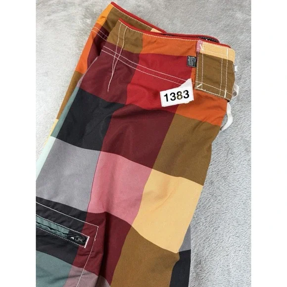 Rusty Board Shorts Men's Size 34 Stretch Plaid Swim Surfer Skater Preppy - Picture 7 of 7